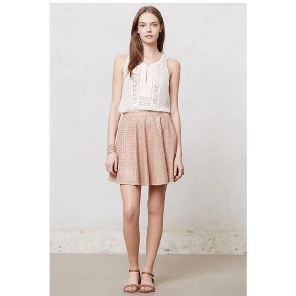 Anthropologie SUNDAY IN BROOKLYN Astral Vegan Leather Skirt in Nude Blush